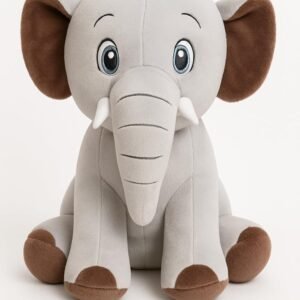 Cute Soft Elephant Toy for Kids – 28 cm Plush Stuffed Animal – Ultra Soft, Safe & Cuddly – Ideal Gift for Babies, Toddlers, and Children (Light Gray & broun)